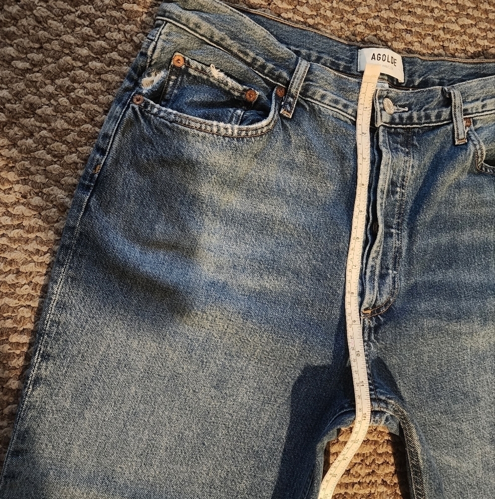 Agolde Riley High Rise Straight Crop in Collective Women’s Size 32 - Picture 11 of 12